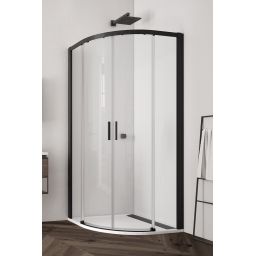 Ronal Top-Line S kabina prysznicowa 80 cm półokrągła czarny/szkło przezroczyste TLSR550800607