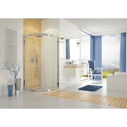 Sanplast TX KP4/TX5b-90 kabina prysznicowa 90 cm półokrągła srebrny błyszczący/szkło przezroczyste 600-271-0262-38-401