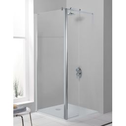 Sanplast Prestige III ścianka prysznicowa 90 cm stała z elementem ruchomym PR2/PRIII biały/szkło przezroczyste 600-073-0980-01-401