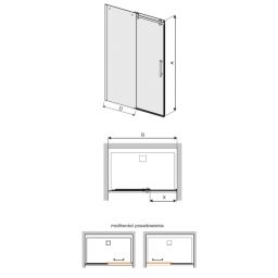 Sanplast Altus drzwi wnękowe D2/ALTIIa-140-150 przesuwne chrom błyszczący/szkło przezroczyste 600-121-1541-42-401