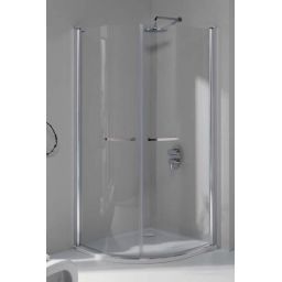 Sanplast Prestige III KP2/PRIII-80-S sbW0 kabina prysznicowa 80 cm półokrągła srebrny błyszczący/szkło przezroczyste 600-073-0520-38-401