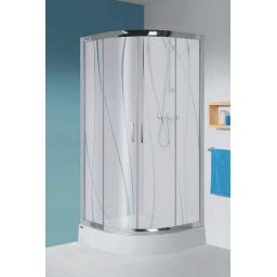 Sanplast TX KP4/TX5b-80+BPza kabina prysznicowa 80 cm półokrągła srebrny mat/sitodruk W15 602-271-0252-39-231