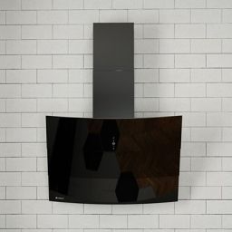 Globalo Design Vintio okap kuchenny 74,6 cm ścienny czarny VINTIO_75_2_BLACK