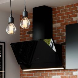 Globalo Design Zenesor okap kuchenny 90 cm ścienny czarny ZENESOR_90_2_BLACK