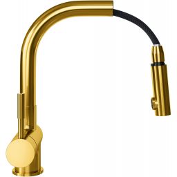 Globalo Exclusive Lobio bateria kuchenna stojąca z wyciągana wylewką złota BATERIA_LOBIO_GOLD