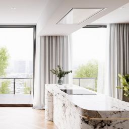 Globalo Design Flario okap kuchenny 120 cm podszafkowy biały FLARIO_LIGHT_120_1_WHITE