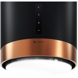 Globalo Silent Quality Heweno Isola okap kuchenny 38 cm wyspowy czarny/miedziany HEWENO_ISOLA_39_2_BL_COPPER_MAT_RING