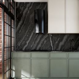 Globalo Design Lobelio okap kuchenny 39 cm ścienny czarny LOBELIO_39_1_BLACK