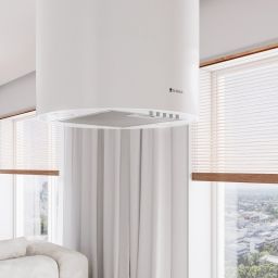 Globalo Design Lobelio okap kuchenny 39 cm wyspowy biały LOBELIO_39_1_WHITE