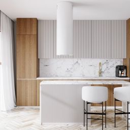 Globalo Design Lobelio okap kuchenny 39 cm wyspowy biały LOBELIO_39_1_WHITE