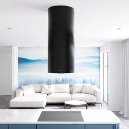 Globalo Design Lobelio Isola okap kuchenny 39 cm wyspowy czarny LOBELIO_ISOLA_39_1_BLACK