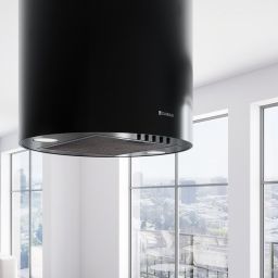 Globalo Design Lobelio Isola okap kuchenny 39 cm wyspowy czarny LOBELIO_ISOLA_39_1_BLACK