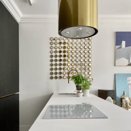 Globalo Exclusive Cylindro Isola okap kuchenny 39 cm wyspowy złoty CYLINDRO_ISOLA_39_7_GOLD