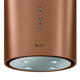 Globalo Exclusive Cylindro Isola okap kuchenny 39 cm wyspowy miedź mat CYLINDRO_ISOLA_39_7_MIEDZ_MAT