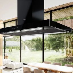 Globalo Design Lonatio Isola 90.3 Black okap kuchenny 90 cm wyspowy czarny LONATIO_ISOLA_90_3_BLACK