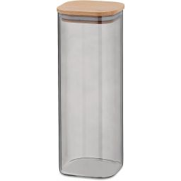 Kela Nea pojemnik do przechowywania 2 l szkło szare/drewno 10779