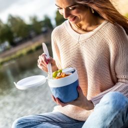 Koziol Bentobox L pojemnik śniadaniowy zestaw 3 szt niebieski 3198675