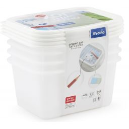 Rotho Domino pojemnik do przechowywania zestaw 4 szt 0,75 l biały 1755210235