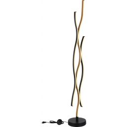 Globo Lighting Geronimo lampa stojąca 3x28W czarny mat/drewno 67206SW