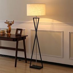 Abigali Sand Glass lampa stojąca 1x40 W biała-czarna FSG-W-E27