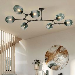 Abigali Smokey lampa podsufitowa 9x40W czarna/przydymiona MD2003-9PCS-JG