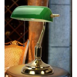 Abigali Home lampa biurkowa 1x40W mosiądz/zielony BANKER