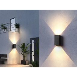 Abigali Modern kinkiet zewnętrzny 2x3W LED czarny KM2X3WW