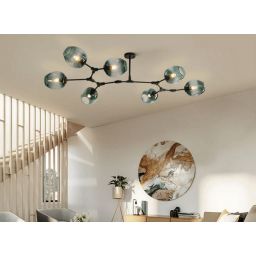 Abigali Smokey lampa podsufitowa 9x40W czarna/przydymiona MD2003-9PCS-JG