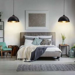 Abigali Round lampa wisząca 1x40W czarna/złota CHFB-E27