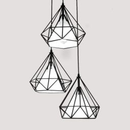 Abigali Diamond lampa wisząca 1x60W czarna/biała CHNR3-E27