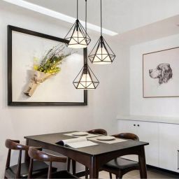 Abigali Diamond lampa wisząca 1x60W czarna/biała CHNR3-E27