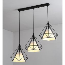 Abigali Diamond lampa wisząca 1x60W czarna/biała CHNR3L-E27