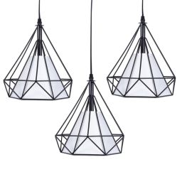 Abigali Diamond lampa wisząca 1x60W czarna/biała CHNR3L-E27