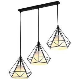 Abigali Diamond lampa wisząca 1x60W czarna/biała CHNR3L-E27