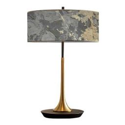 Abigali Marble Stone lampa stołowa 1x40 W złota-szara MTLR-6630-601B
