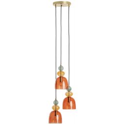 Abruzzo Koloreno lampa wisząca 3x20 W złota-czerwona ABR-3KOLOK-C