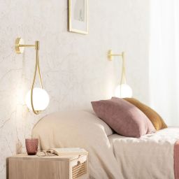 Abruzzo Milano Alice kinkiet 1x40W złoty/klosz mleczny ABR-KA-G9