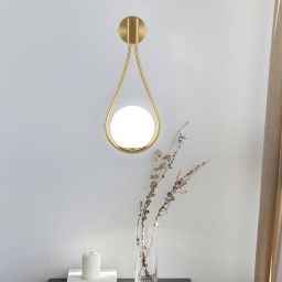 Abruzzo Milano Alice kinkiet 1x40W złoty/klosz mleczny ABR-KA-G9