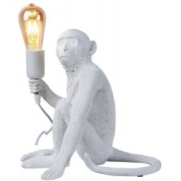 Abruzzo Monkey lampa stołowa 1x40 W biała ABR-KARD4-B
