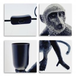 Abruzzo Monkey lampa stołowa 1x40 W czarna ABR-KARD4-C