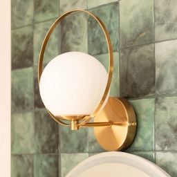 Abruzzo Milano Florencia kinkiet 1x40W złoty/klosz mleczny ABR-KF-E27