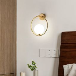 Abruzzo Milano Florencia kinkiet 1x40W złoty/klosz mleczny ABR-KF-E27