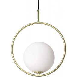 Abruzzo Milano Rossi lampa wisząca 1x20W złoty/klosz mleczny ABR-KGR-E27