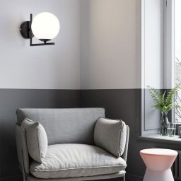 Abruzzo Milano kinkiet 1x20 W biały-czarny ABR-KMR-B