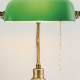 Abruzzo Bankierki lampa biurkowa 1x20 W mosiądz-zielona ABR-LB-BANK-G