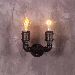 Abruzzo Tubo Retro kinkiet 1x40 W czarny ABR-LLK2RR-2XE27
