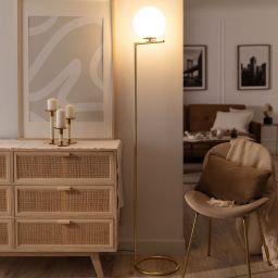 Abruzzo Home lampa stojąca 1x20W złoty/biały ABR-LSHH-E27