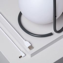 Abruzzo Ristorantre lampa stołowa 1x2,5W LED czarny/klosz mleczny ABR-LSK-USB