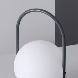 Abruzzo Ristorantre lampa stołowa 1x2,5W LED czarny/klosz mleczny ABR-LSK-USB