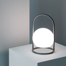 Abruzzo Ristorantre lampa stołowa 1x2,5W LED czarny/klosz mleczny ABR-LSK-USB